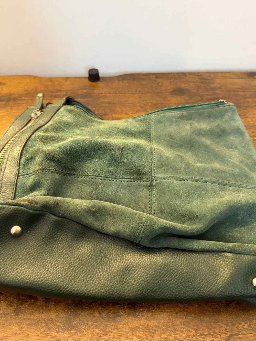 Tignanello Green Suede Hobo Bag
